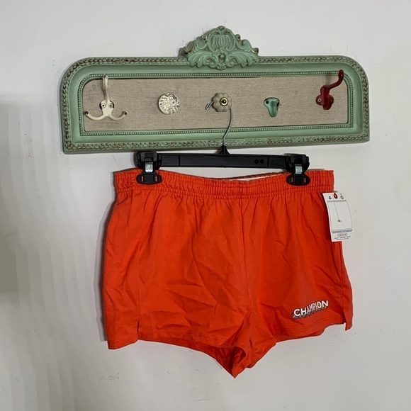 Champion Urban Outfitters Orange Happy Smile Shorts Large NWT new with tags - Picture 1 of 4